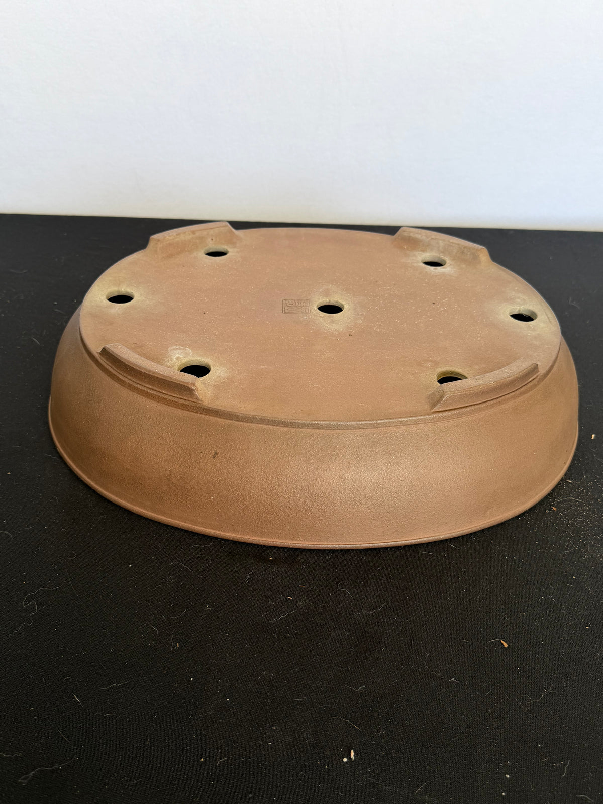 17x13x4 Inch Gyouzan Oval Bonsai Pot – Unglazed, Chop Marked