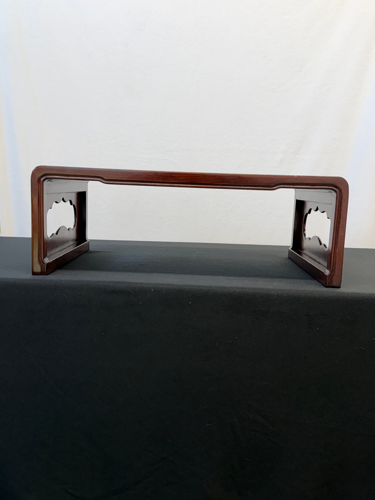 Japanese Rosewood Display Table, 29.5" x 16.25", 10.5" Tall, Carved Scroll Feet