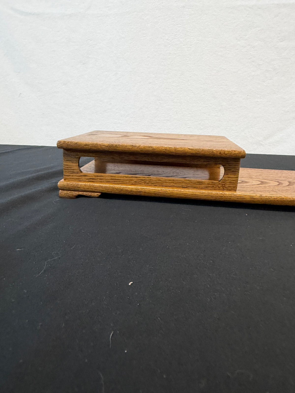 Two-Level Japanese Display Stand, Light Figured Hardwood, 20" Long