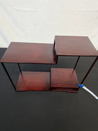 Japanese Rosewood Stepped Display Shelf, Artist Signed