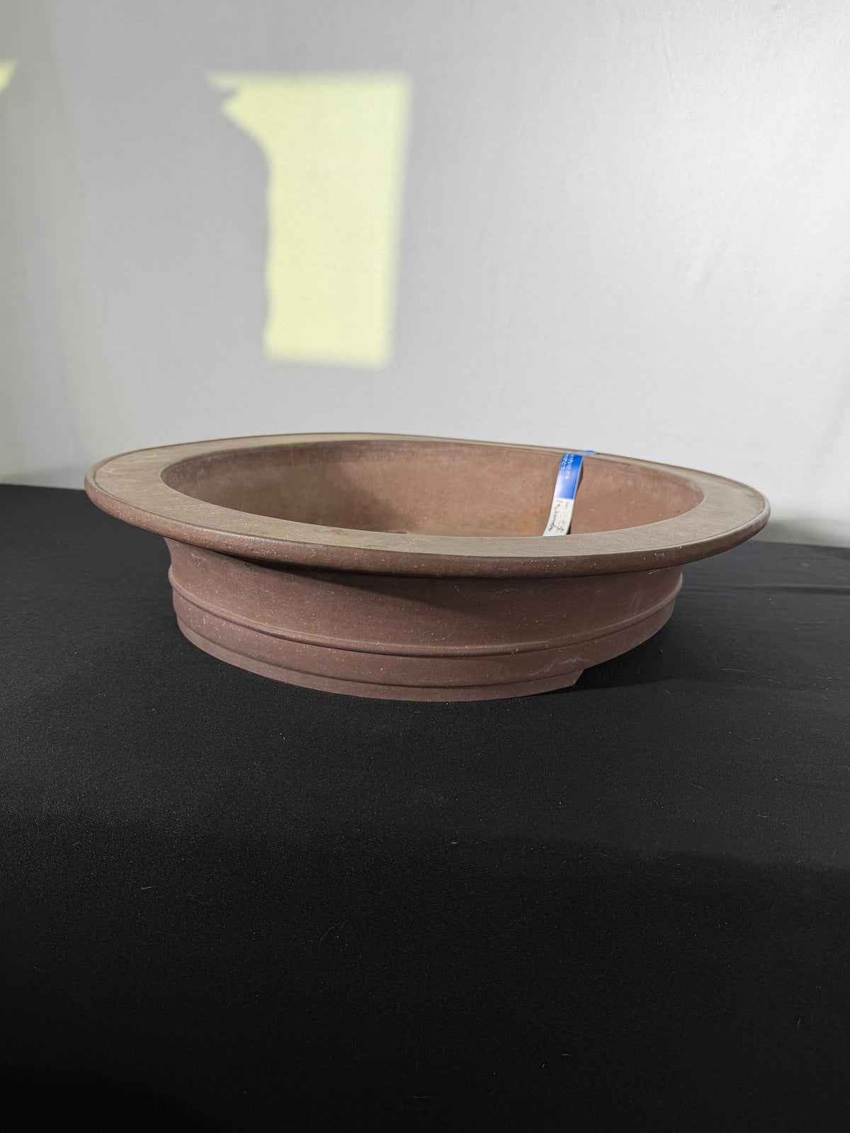 22x18.5x4 Inch Itukoudou Oval Bonsai Pot – Unglazed, Wide Flared Rim, Banded Body