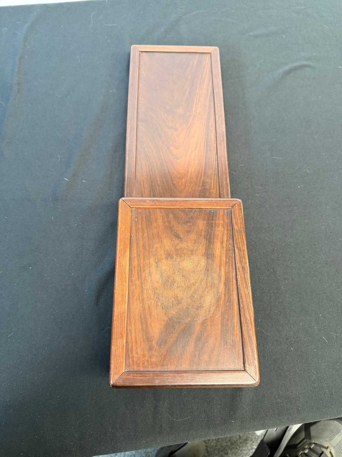 Two-Level Japanese Rosewood Display Stand, 20" Long
