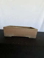16.5x12.5x4.75 Inch Gyouzan Rectangle Bonsai Pot – Unglazed, Chop Marked