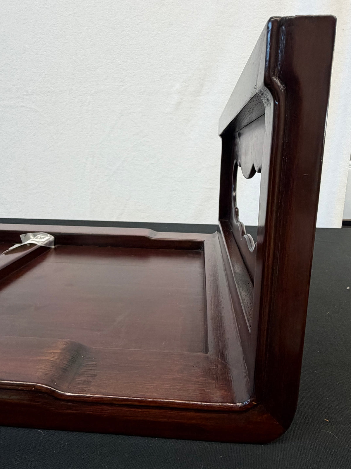 Japanese Rosewood Waterfall Display Table, 27.5" x 19", Cloud-Cut Panel Ends