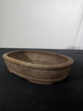 10x7x2 Inch Reiho Oval Bonsai Pot – Unglazed, Rolled Rim, Bracket Feet