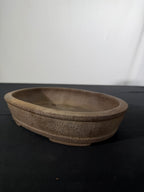 10x7x2 Inch Reiho Oval Bonsai Pot – Unglazed, Rolled Rim, Bracket Feet