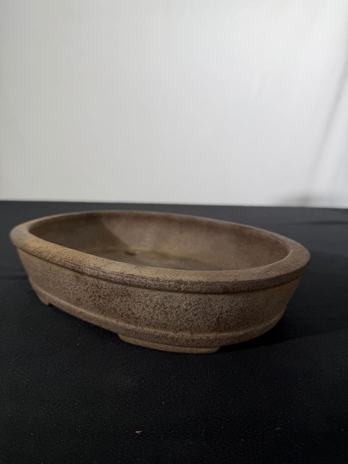 10x7x2 Inch Reiho Oval Bonsai Pot – Unglazed, Rolled Rim, Bracket Feet