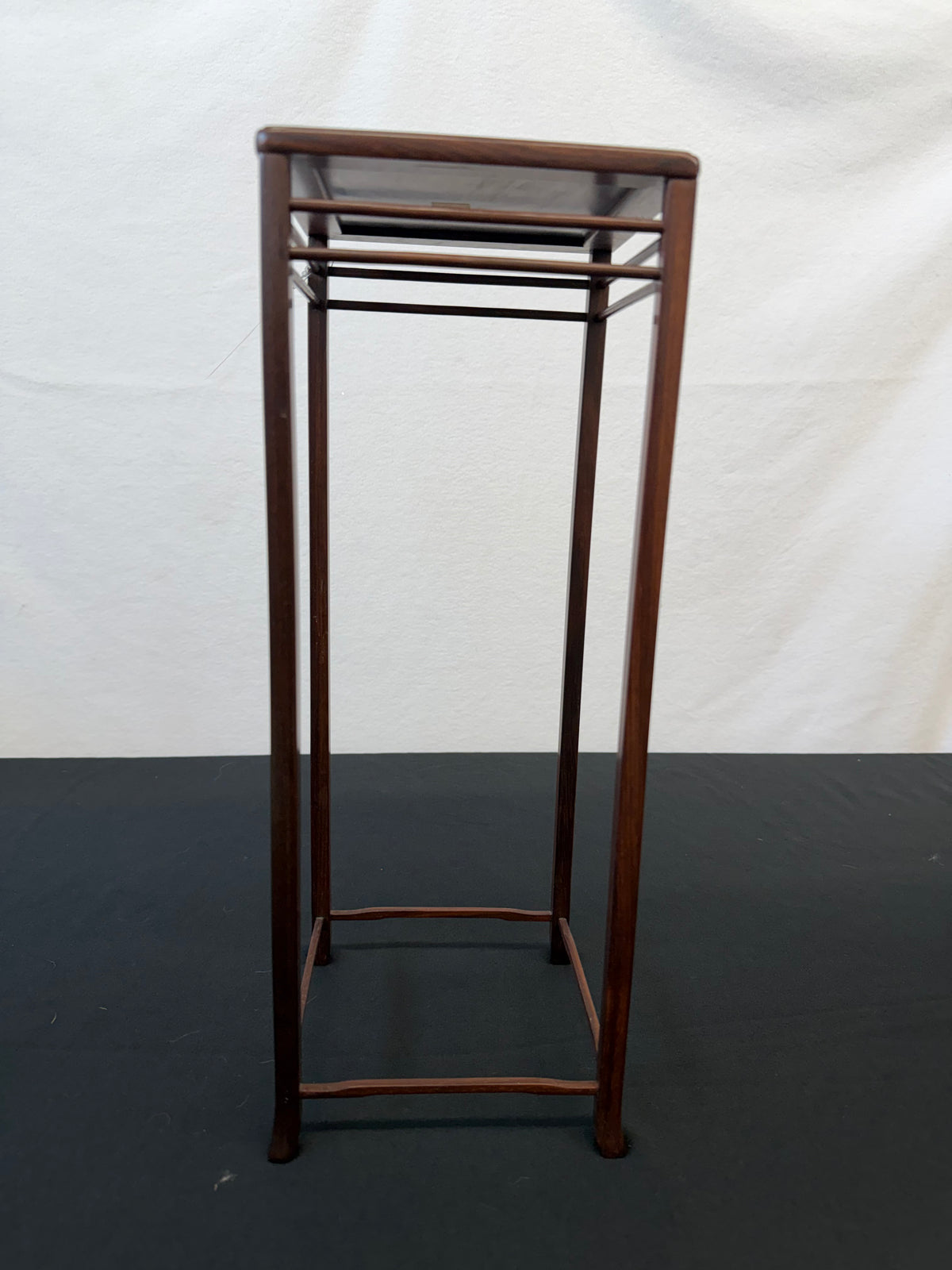 Tall Square Hardwood Stand with Double Rails, Seal Marked