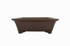 17x14x5 Inch Gyouzan Rectangle Bonsai Pot #432 – Decorative Bottom Border, Glazed, Chop Mark