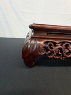 Carved Japanese Hardwood Display Table, Cloud-Scroll Apron