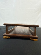 Two-Level Japanese Display Stand, Light Figured Hardwood, 20" Long