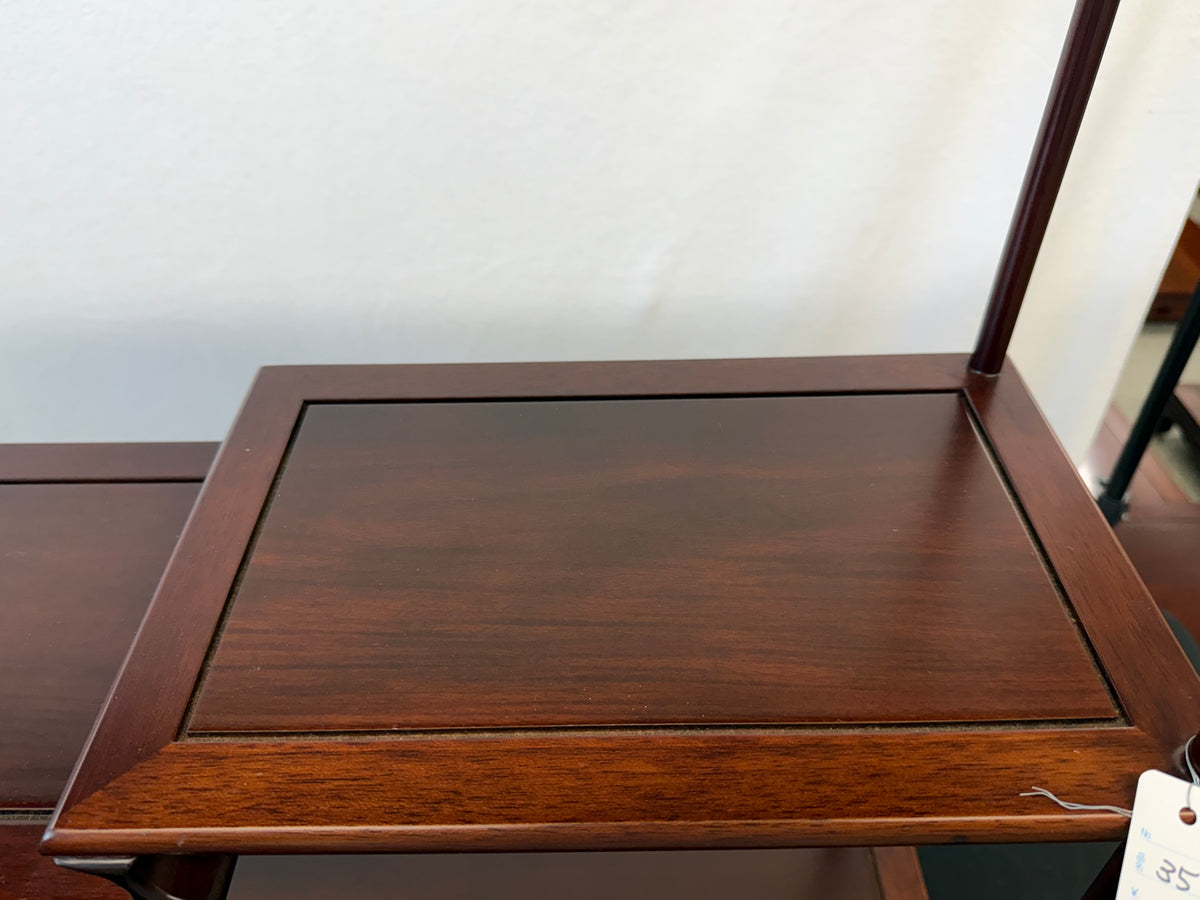 Japanese Rosewood Display Shelf (Kazaridana), Scroll-Linked Shelves, Signed