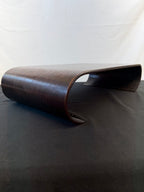 Japanese Scroll-Form Display Stand, Bent Hardwood, Seal Marked