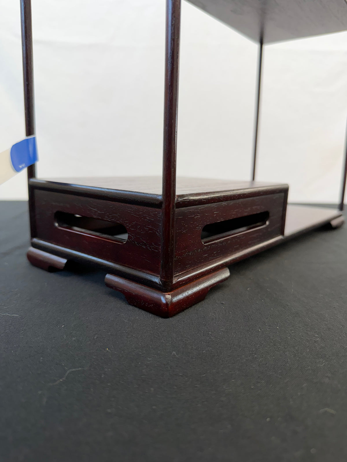Japanese Rosewood Stepped Display Shelf, Artist Signed
