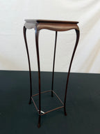 Tall Cabriole-Leg Hardwood Stand, Signed and Seal Marked