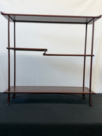 Japanese Rosewood Display Shelf (Kazaridana), Scroll-Linked Shelves, Signed