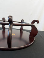 Round Japanese Rosewood Display Stand, 17.75", Scroll Feet