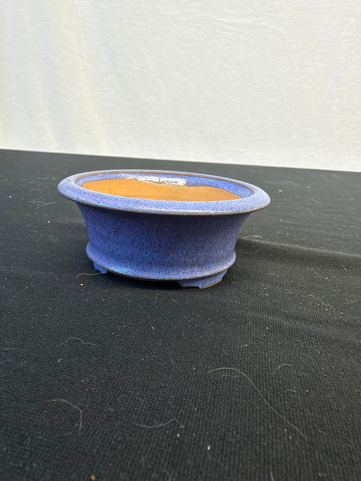 3.5x1.75 Inch Yozan Round Bonsai Pot – Purple Glaze