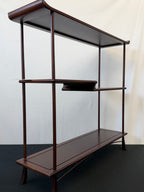Japanese Rosewood Display Shelf (Kazaridana), Scroll-Linked Shelves, Signed