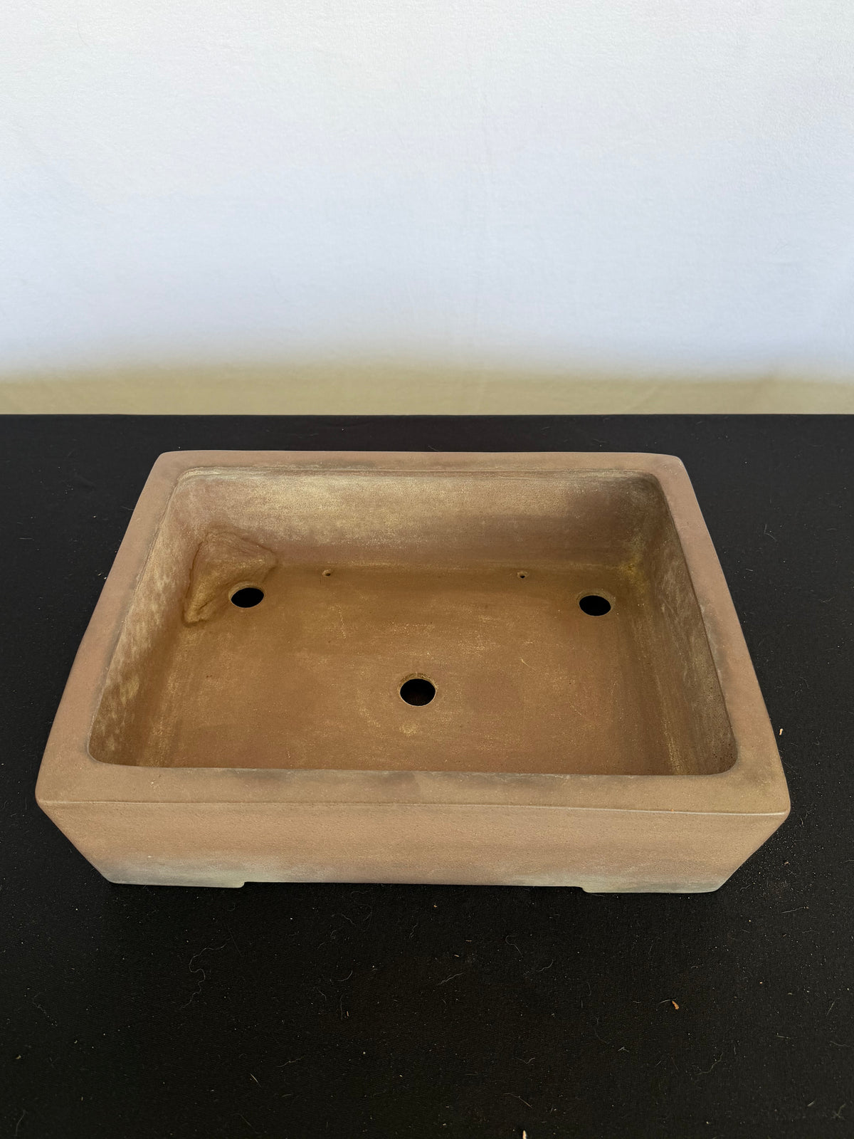 16.5x12.5x4.75 Inch Gyouzan Rectangle Bonsai Pot – Unglazed, Chop Marked
