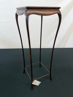 Tall Cabriole-Leg Hardwood Stand, Signed and Seal Marked