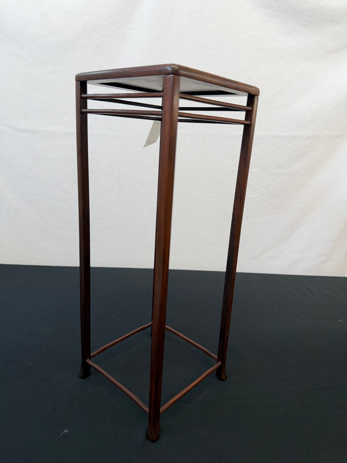 Tall Square Hardwood Stand with Double Rails, Seal Marked