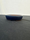 4.25x3.5 Inch Yozan Oval Bonsai Pot – Cobalt Blue Glaze