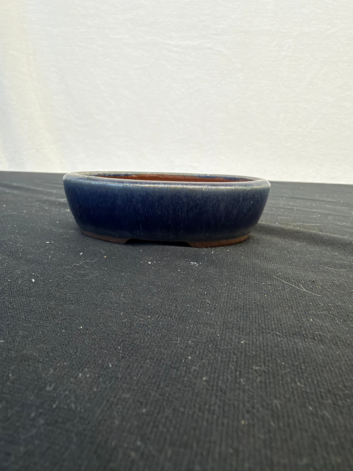 4.25x3.5 Inch Yozan Oval Bonsai Pot – Cobalt Blue Glaze