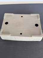 15x10.5x4 Inch Yamaaki Rectangle Bonsai Pot – Unglazed, Nail Signed