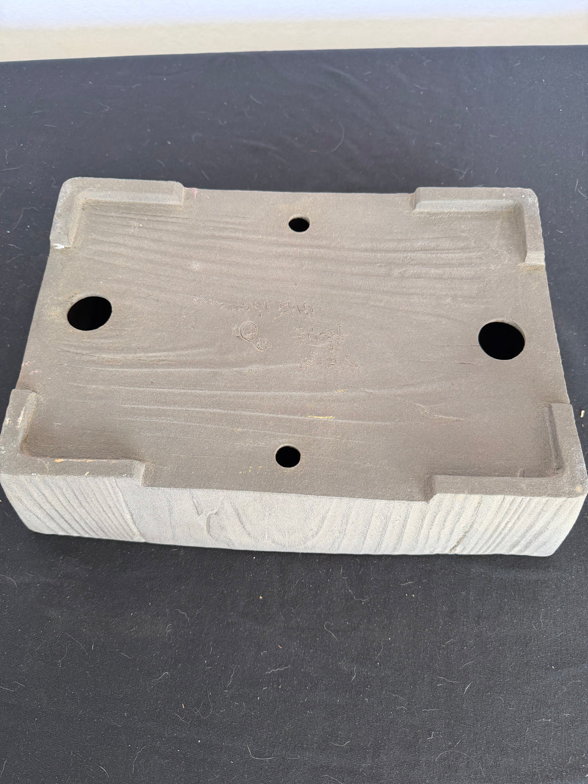 15x10.5x4 Inch Yamaaki Rectangle Bonsai Pot – Unglazed, Nail Signed