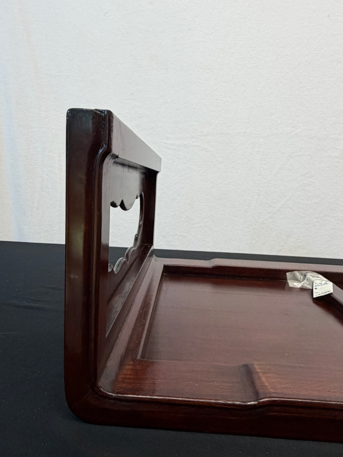 Japanese Rosewood Display Table, 29.5" x 16.25", 10.5" Tall, Carved Scroll Feet