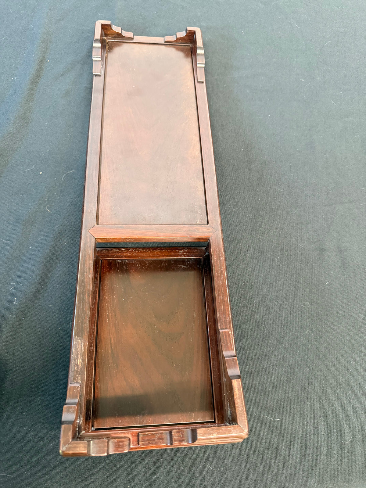 Two-Level Japanese Rosewood Display Stand, 20" Long