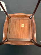 Tall Cabriole-Leg Hardwood Stand, Signed and Seal Marked