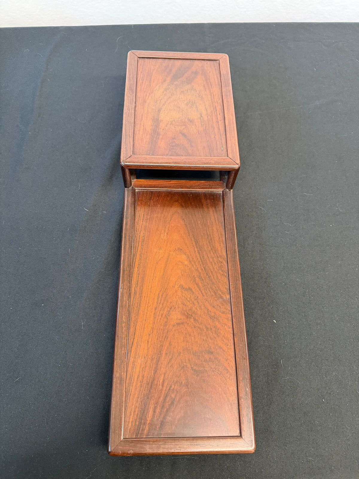Two-Level Japanese Rosewood Display Stand, 20" Long