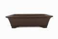 Large Rectangular Glazed Japanese Bonsai Pot – Gyouzan Kiln, Smooth Texture, Bold Form, Sharp Lines, Bottom Border, Chop Mark