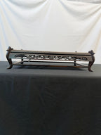Low Japanese Rosewood Display Table, 29.5" x 17", Carved Scroll Corner Ears