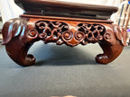 Carved Japanese Hardwood Display Table, Cloud-Scroll Apron