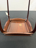 Tall Cabriole-Leg Hardwood Stand, Signed and Seal Marked
