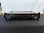 Low Japanese Rosewood Display Table, 29.5" x 17", Carved Scroll Corner Ears