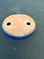 4.25x3.5 Inch Yozan Oval Bonsai Pot – Cobalt Blue Glaze