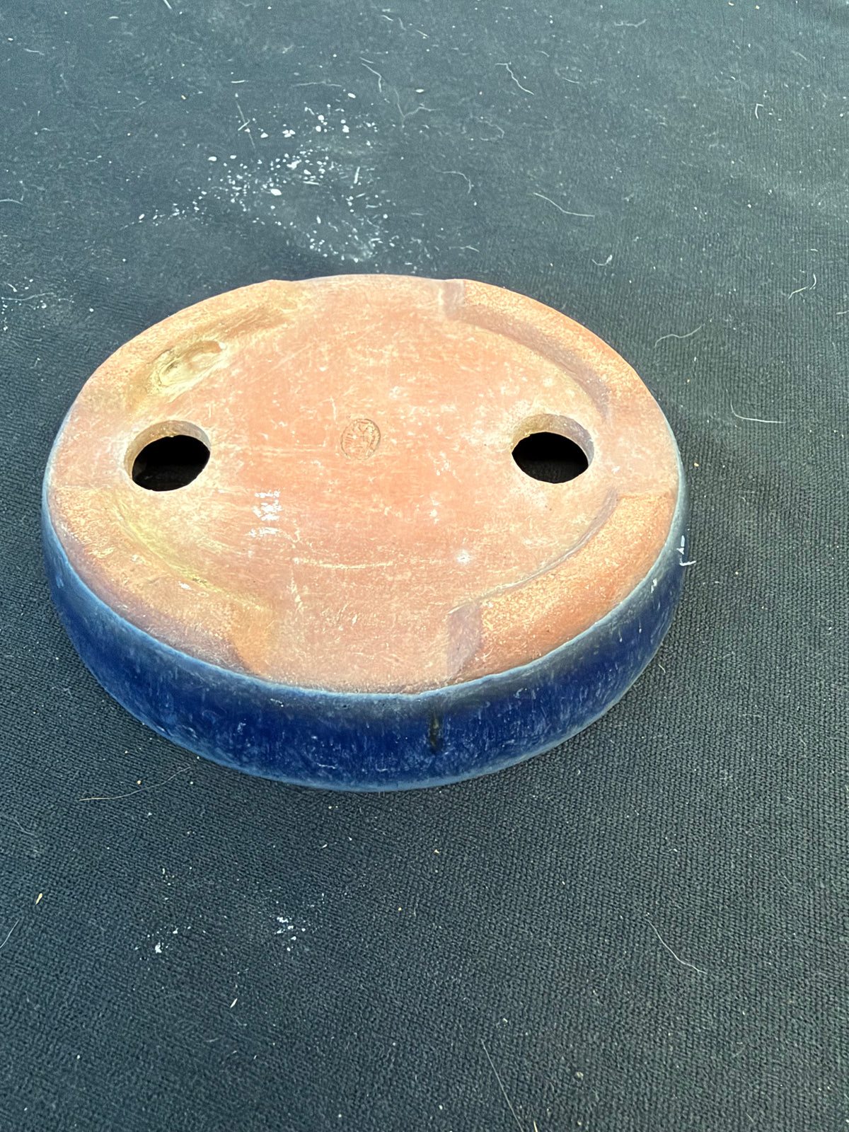 4.25x3.5 Inch Yozan Oval Bonsai Pot – Cobalt Blue Glaze