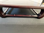 Low Japanese Rosewood Display Table, 23" x 16", Open Scroll Legs