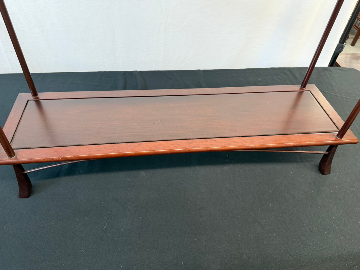 Japanese Rosewood Display Shelf (Kazaridana), Scroll-Linked Shelves, Signed