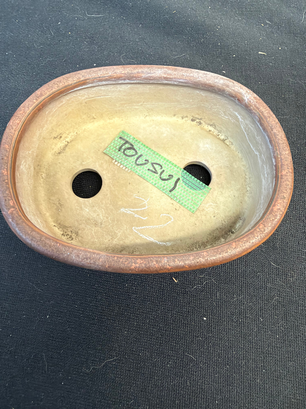 3.25x2.5 Inch Itusou Round Bonsai Pot – Speckled Grey-Green Glaze