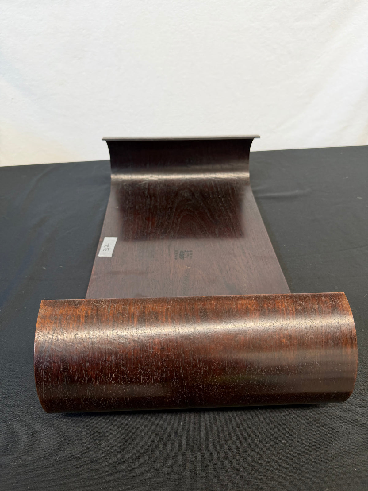 Japanese Scroll-Form Display Stand, Bent Hardwood, Seal Marked