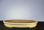 28x19x3 Inch Yamaaki Oval Bonsai Pot – Pale Cream, Wide and Shallow