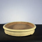 28x19x3 Inch Yamaaki Oval Bonsai Pot – Pale Cream, Wide and Shallow