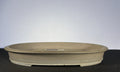 24x18x3.5 Inch Kiezan Oval Bonsai Pot – Matte Grey-Brown, Flared Rim, Stamped Chop