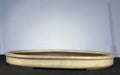 28x19x3 Inch Yamaaki Oval Bonsai Pot – Cream-Rimmed Brown Clay, Shallow