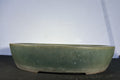 23x19x5 Inch Yamaaki Oval Bonsai Pot – Deep Green Glaze, Stamped Chops